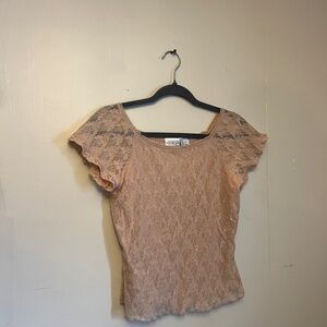 Newport News Lace Blouse in Soft Tan
